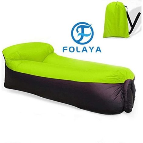 Hamac Gonflable Portatif Pliable - - Vert - 1 Personne - Utilisation Extérieure (1/5)