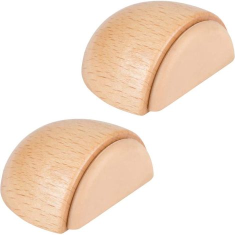 4er Set Türstopper - Selbstklebender Türstopper aus Holz für Böden und Parkett - Selbstklebender Türstopper - Türstopper (Buche)