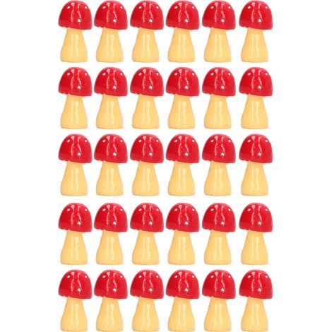 Lot de 30 mini champignons décoratifs échelle 1:12 1:6 pour maison de poupée, ornement paysage miniature. (1/5)