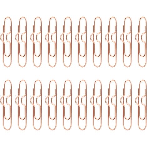 Lot de 20 pinces porte-stylo métal, forte force de serrage, anti-perte, pour école et bureau, couleur or rose. (1/5)