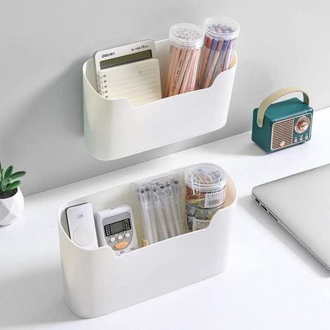 Selbstklebende Wandaufbewahrungsbox – 2er-Set – ABS-Kunststoff – Maximale Traglast 2 kg – Für Küche, Bad, Kühlschrank (1/5)