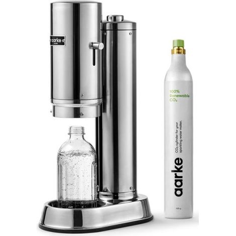 Machine à soda - Aarke - Carbonator Pro - Inox - Bouteille en verre 800 ml - Push-to-Lock™