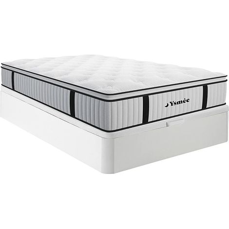 Set 140x200cm rete vano Bianco + materasso molle insac. topper integrato sp. 28cm - AMERICAN DREAM di YSMÉE (1/5)