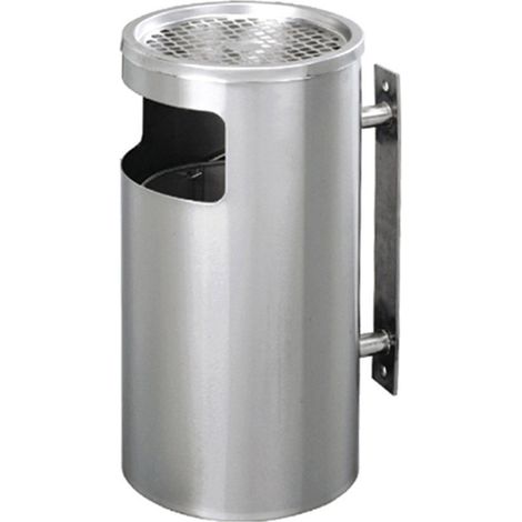 Cestino Gettacarte Posacenere da Parete Ø24,5 cm in Acciaio 10L per Interno Esterno (1/5)