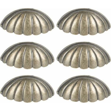 6 PCS Shell Knobs Nautical Door Knobs Retro Cabinet Drawer Chest Drawer Knobs Sea Dresser Knobs Kitchen Furniture Cabinet Cupboard Knobs (1/5)