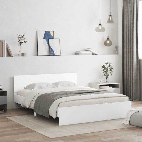 Estructura de cama con cabecero blanca 140x200 cm (1/5)