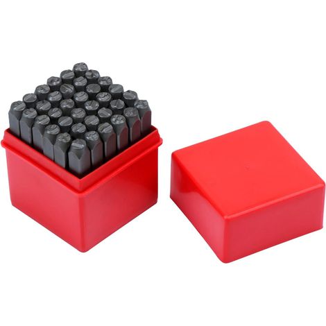 JUEGO DE SELLOS DE LETRAS Y NUMEROS (PUNZONES DE MARCAJE) 36 PZS