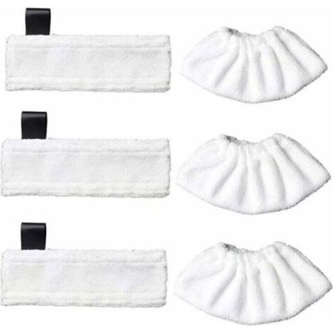 Lot de 3 lingettes de rechange en microfibre et 3 chiffons en microfibre pour Karcher Easy Fix SC1/SC2/SC3/SC4/SC5/SV7, chiffon accessoire pour Kärcher Easy Fix-- (1/5)