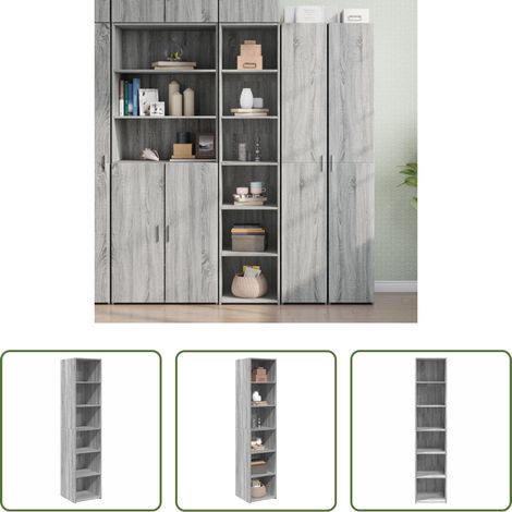 vidaXL Hochschrank -  Highboard Grau Sonoma-Eiche 40x41x185 cm Holzwerkstoff (1/5)