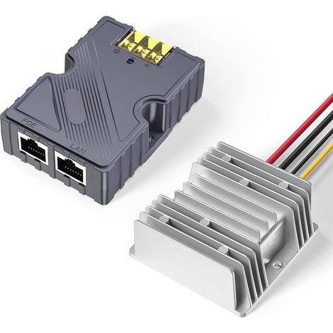 Injecteur PoE GigE 144 W avec protection contre les surtensions et les décharges électrostatiques, et convertisseur élévateur de tension CC 12-56 V 168 W pour antenne satellite Dish V2 (1/5)