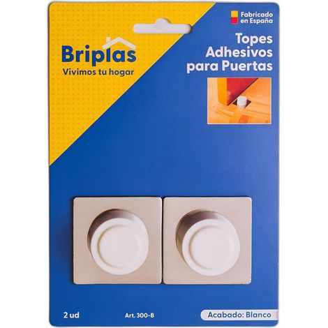 Fermaporta adesivo in acciaio inox bianco - 2 unità