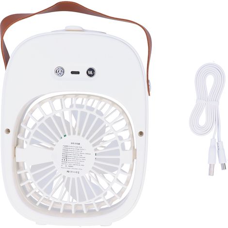 Ventilateur Électrique Portable avec Brumisateur Réglable pour Intérieur Extérieur Bureau Blanc (1/5)