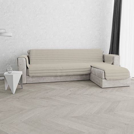 Italian Bed Linen Copridivano Trapuntato Pinsonic TRENDY con Penisola Reversibile, Panna, 190 cm (1/5)
