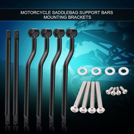 Universelle Satteltaschenhalterungen, Motorrad-Satteltaschen-Halterungen, schwarze Edelstahl-Satteltaschenhalterungen (1/5)