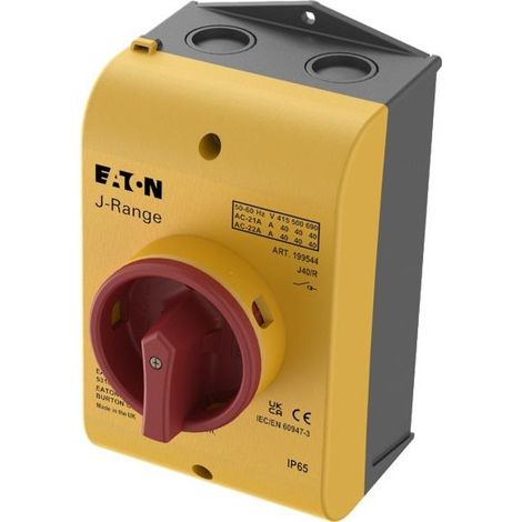 Inter. général 40 A,en saillie tripolaire ARRÊT D'URGENCE verrouillable 000199544 EATON J40/R