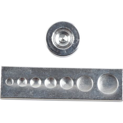 Ensemble de 11 outils de pose de boutons-pression et rivets pour le travail du cuir, avec poinçons. (1/5)