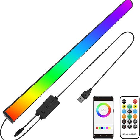 Ortviai Lampe d'ambiance RGB avec capteur sonore pour clavier, écran et bureau – Éclairage décoratif interactif, télécommande incluse