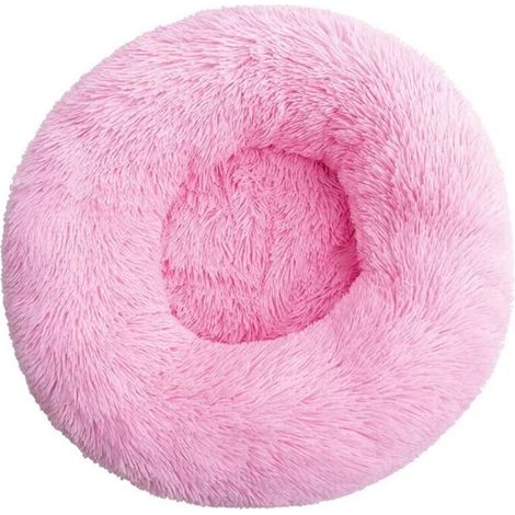 Oreiller de lit pour chat moelleux doux lavable pour chats chiens (rose vif, 60 cm), Ensoleillé