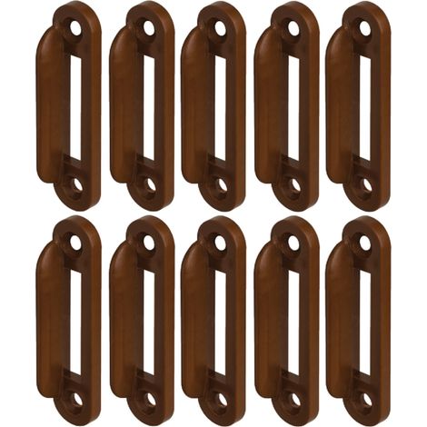 Cyclingcolors – Gâche à équerre en plastique marron 53x12mm – Pour serrure à bouton poussoir Push-lock – Verrou sécurité pour caravane, bateau, van