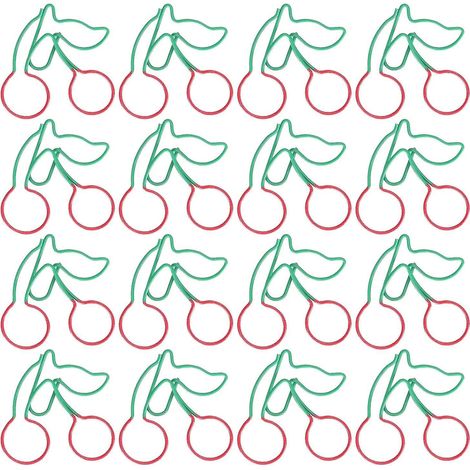 20 Trombones En Forme De Cerise, Signets De Trombones En Mtal En Forme De Cerise, Pingles D'organisateur De Documents Personnels, Trombones De Fru (1/5)
