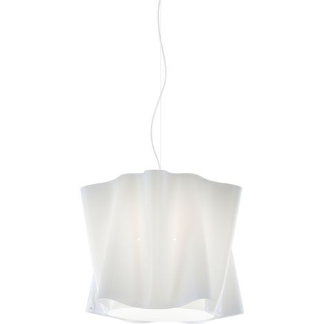 Lampadario a sospensione FOLIO paralume in Polilux Bianco diametro 40x h37 cm (1/2)