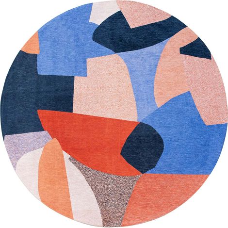 Tapis de salon Shapes Gallery Collection 240x240 cm - Carpe Diem - Design Texturé, Formes Abstraites Entrelacées, Couleurs Dynamiques