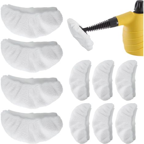 Accessoires pour nettoyeur vapeur - Universels - Réutilisables - Tapis pour balai vapeur - Chiffon en microfibre lavable pour nettoyeurs vapeur portables (12 pièces) (1/3)