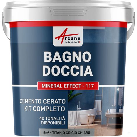 Microcemento bagno e doccia: microcemento impermeabile - 5 m² (in 2 strati) Titanio Grigio Chiaro - ARCANE INDUSTRIES