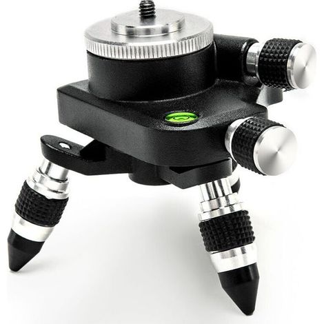 Adaptateur de Niveau Laser, Trépied Support en Alliage D'aluminium, Filetage 1/4" et 5/8'' pour la Plupart des Niveaux Lasers, Base Rotative Fine à 360 degrés (1/5)