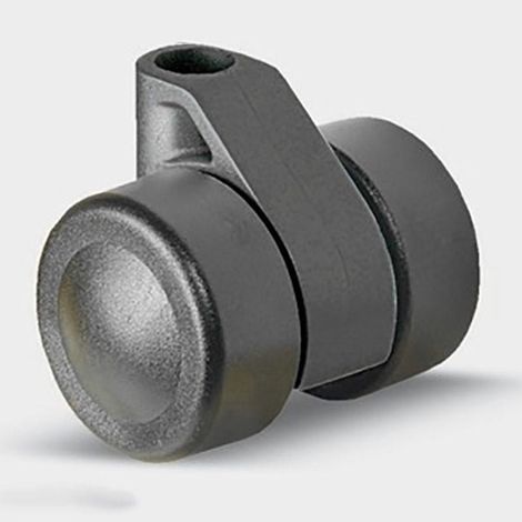 rueda giratoria aro doble negro ø35mm alta 5920 soporte poliamida inyectada. en12528.