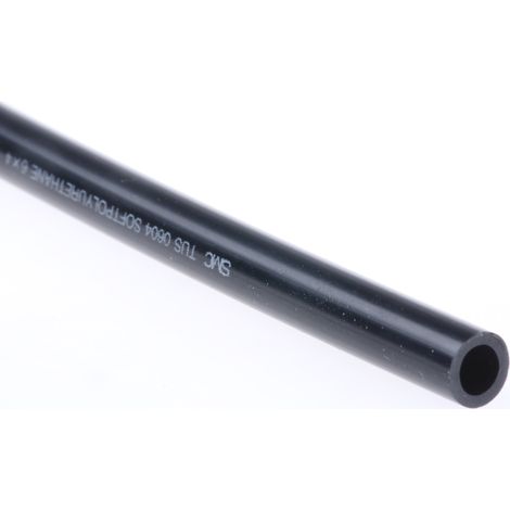 Tuyau à air comprimé SMC, 6mm x 4mm x 20m Noir en Polyuréthane ( Prix pour 1 )