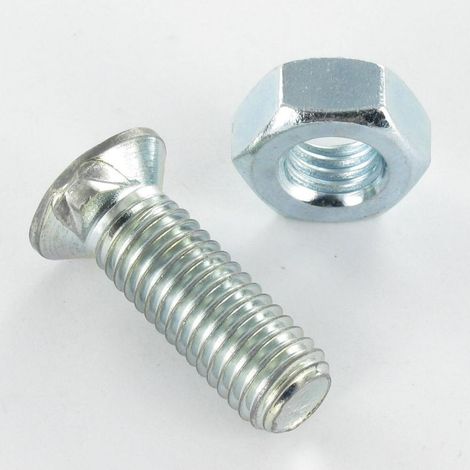 Boulon de charrue Tête fraisée M14X30 2 Ergots Classe 8.8 Acier brut-1 pièce