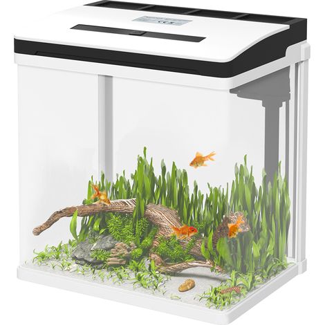 13-Liter-LED-Aquarium mit Belüftung, HD-Glas und ABS, 29 x 20 x 30,5 cm