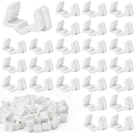Lot de 60 Crochets de Gouttière pour Guirlandes Lumineuses, Portée de 1.8 à 2.5cm, Gouttières et Éclairage Extérieur, Créations pour Clôtures, Avant-Toits et Décorations de Noël (Blanc) (1/5)