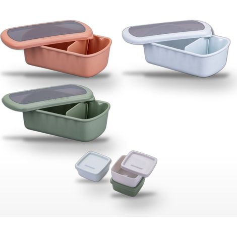 Lot Fackelmann Storage 3 Lunchboxes 1L et Set 3 Boîtes à Sauce (1/5)