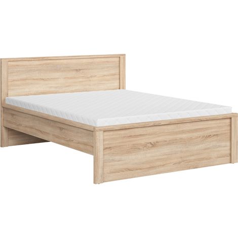 Lit adulte 160x200 coloris chêne Sonoma - Longueur 208 x Largeur 168 x Hauteur 50-100 cm (1/5)