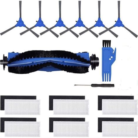 UlisemAccessories per RoboVac 11S RoboVac 30 RoboVac 30C RoboVac 15C Parti di ricambio per aspirapolvere Confezione da 1 spazzola rotante 6 filtri 6 spazzole laterali 1 spazzola di pulizia (1/4)