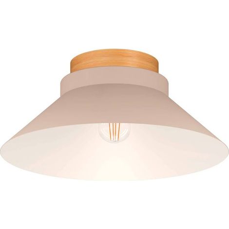 Plafoniera Minimal Moharras Legno Marrone 1 Luce E27 (1/2)