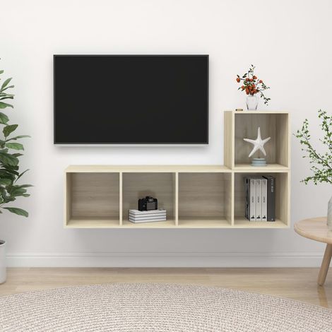 FIMEI Ensemble de meuble TV 2 pcs Chêne sonoma Aggloméré (1/5)