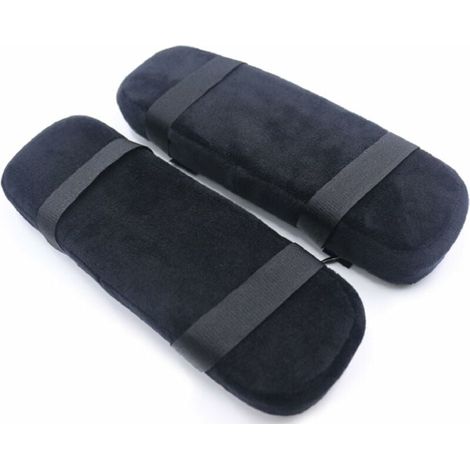 2pcs Coude Oreiller Accoudoir en Mousse Mémoire pour Chaise de Bureau et Chaise de Jeu Coussins de Bras de Chaise (Noir) (1/4)