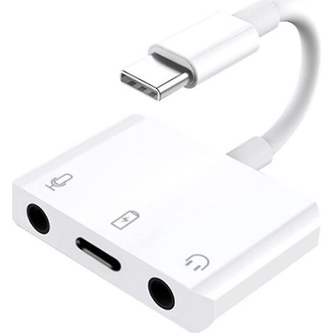 Casque audio stéréo avec micro et haut-parleurs, prise jack 3,5 mm, adaptateur de câble USB-C, carte son (1/4)