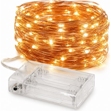 200 Copper LED Battery-Powered String Lights for Decoration 20 m Warm Gold (1/5)