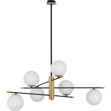 [GEBRAUCHT] B-Ware Nova Luce Pendelleuchte Hängeleuchte Git G9 Led Gold Dimmbar 6 Flammig 120x100cm