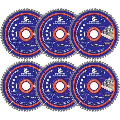 Kreissägeblatt 216mm 60T für Holz, Metall & Alu, 30mm Bohrung (1/5)