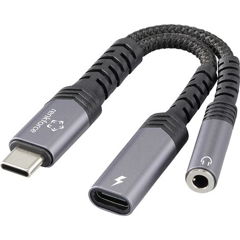 Renkforce USB-C®, audio Câble adaptateur [1x USB-C® mâle - 1x Audio, stéréo (jack 3,5 mm), USB-C® fe