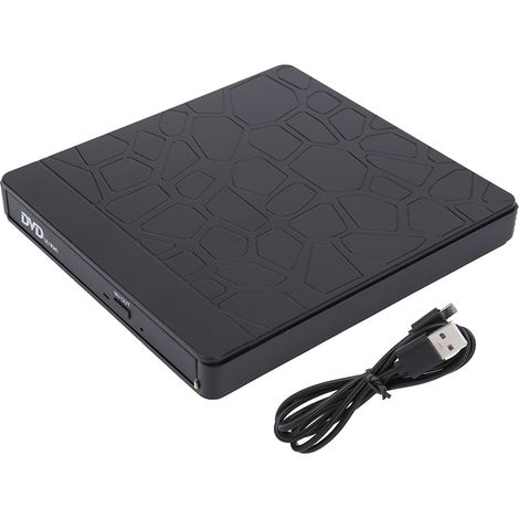 Lecteur CD DVD externe motif pierre, graveur optique USB Type C portable avec lecteur de cartes intégré, pour ordinateur portable PC (1/5)