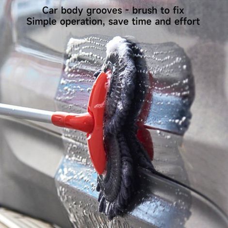 Balai de voiture rotatif à double tête télescopique avec microfibre, nettoyant pour pare-brise, accessoires de caravane(1 pièce) (1/5)