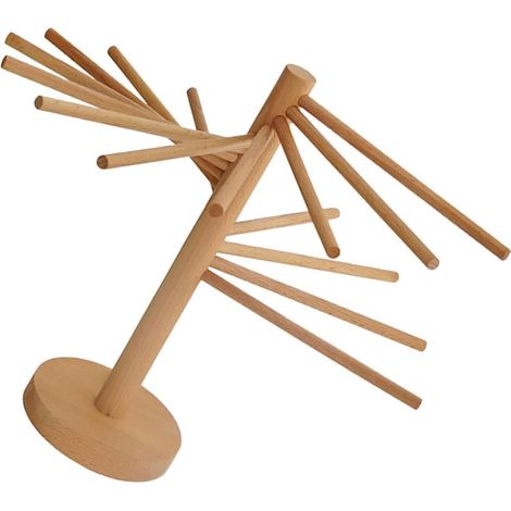 Support à Spaghetti en Bois Robuste et Solide Étagère de Séchage des Pâtes Beige, Cuisine Maison et Restaurant, Design Simple et Moderne (1/5)