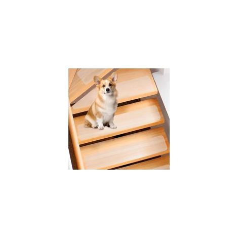 Tapis antidérapant transparent, lot de 10 bandes antidérapantes pour escalier, 15 x 60 cm, bandes antidérapantes pour escaliers en bois (1/5)