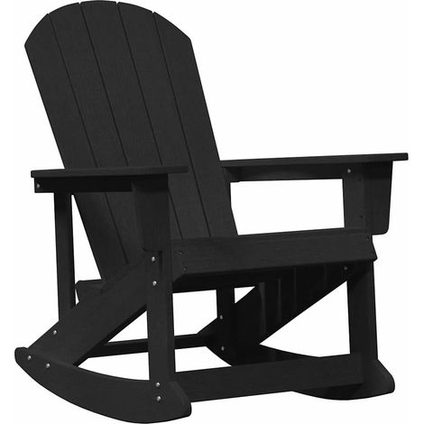 Chaise de jardin  Chaise Adirondack à bascule Noir 92 x 73,5 x 92 cm HDPE (1/5)